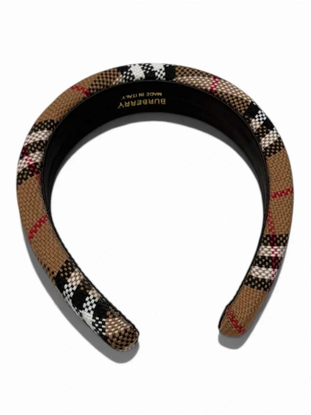 Burberry Vintage Knit Check Classic Plaid Padded Headband - Picture 3 of 4
